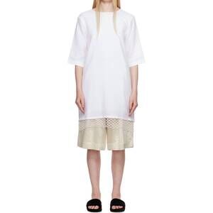 NEW MARIA MCMANUS t-shirt cocoon macrame minidress in white